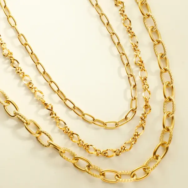 304 Stainless Steel Chain PVD Coated Stone-Free Real Gold Plated Simple Style Commute Waterproof Non Tarnish Paperclip Chain Micro Super Whisper Thin Chain Ball Chain Lobster Trigger Clasp Closure Necklace Choker