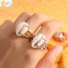 Wholesale Amazon Natural Conch Shell Ring Gold and Silver Plated European and American Creative New Women's Simple Open Ring