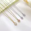 Wholesale PVD Coated 18K Gold Platinum Real Gold Plated Round 304 Stainless Steel Simple Style Waterproof Non Tarnish 304 Stainless Steel Pendant Necklace