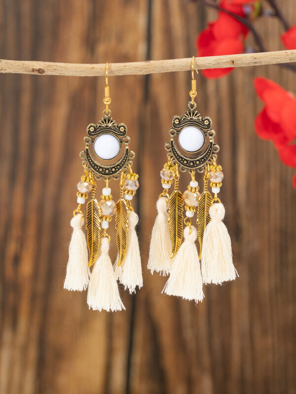 Wholesale Ethnic style retro long tassel earrings ear hook bohemian Yunnan travel photography performance decorations