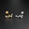 Wholesale Fashion Geometric Star Copper Plating Zircon Ear Studs 1 Piece