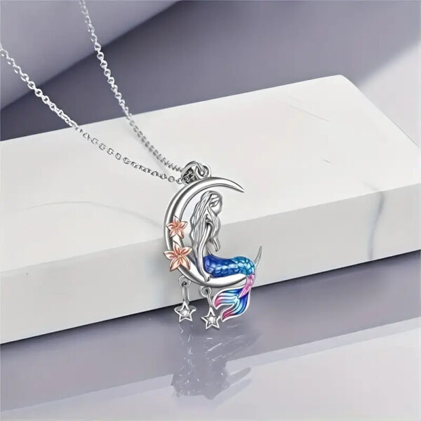Wholesale Amazon cross-border new personalized mermaid star multi-color necklace European and American fashion Valentine's Day gift pendant