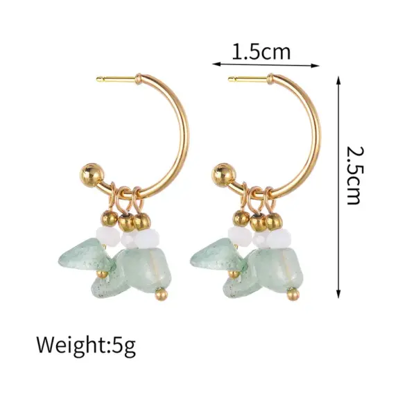 Wholesale Fashion Geometric Plating 304 Stainless Steel 14K Gold Plated Stainless Steel Earrings