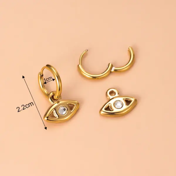 Wholesale 1 Pair Fashion Cross Devil'S Eye Heart Shape Butterfly Gold Plated 304 Stainless Steel Artificial Pearls Rhinestones Stainless Steel Earrings