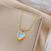 PVD Coated Real Gold Plated Heart Shape Titanium Steel Sweet Waterproof Non Tarnish Pendant Necklace