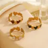 Ion Plating (IP) 18K Gold Plated Heart Shape 304 Stainless Steel Simple Style Waterproof Non Tarnish Open Rings