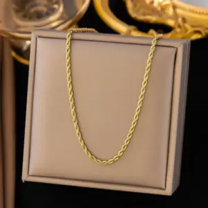 23 [Ah304] 2.0 Hemp Flowers Chain Necklace / Gold