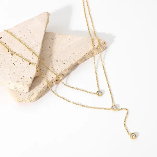 Wholesale Jewelry Simple Style Necklace Stainless Steel Titanium Steel PVD Coated Plating Pendant Necklace