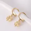 Wholesale 1 Pair Simple Style Four Leaf Clover Flower Plating Titanium Steel Earrings