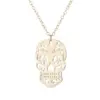 Wholesale Jewelry Retro Skull Stainless Steel 18K Gold Plated Plating Pendant Necklace
