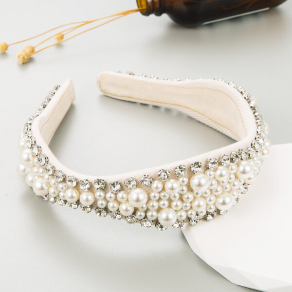 oly-f74ce2752f2b6889f7d5c97c65c0cef4 Wholesale Pearl and Rhinestone Headband Retro Elegant, Diamond-Encrusted High-End Headwear, Face Wash, Non-Slip Baroque Hair Aessories