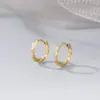 Wholesale PVD Coated 18K Gold Real Gold Plated Circle Solid Color 304 Stainless Steel Fashion Waterproof Non Tarnish Earrings