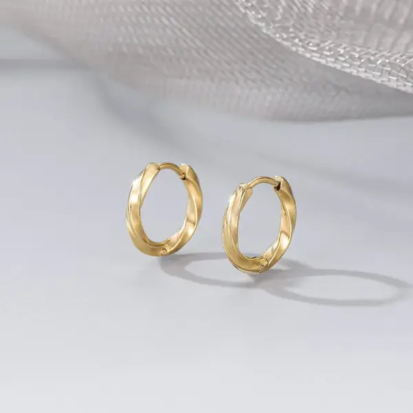 Wholesale PVD Coated 18K Gold Real Gold Plated Circle Solid Color 304 Stainless Steel Fashion Waterproof Non Tarnish Earrings