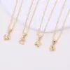 Wholesale Simple Style Letter Copper 18k Gold Plated White Gold Plated Pendant Necklace In Bulk