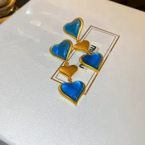 Silver Needle Love Heart Earrings