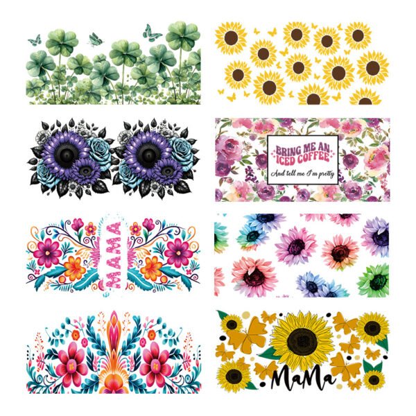 Wholesale Colorful sunflower 16oz Cup UV DTF Wrap