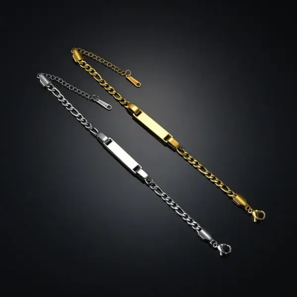 Wholesale PVD Coated Real Gold Plated 18K Gold Geometric Stainless Steel Waterproof Non Tarnish 304 Stainless Steel Bracelets