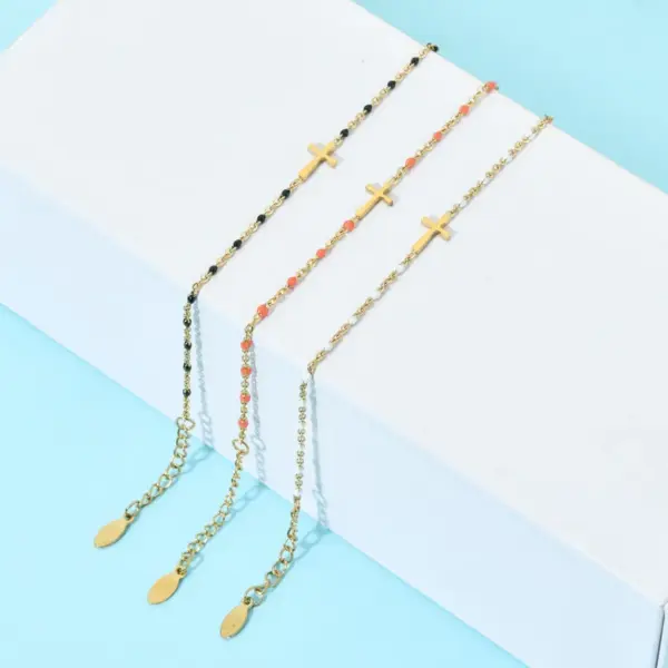 Wholesale Cross Titanium Steel Fashion Enamel Bracelets