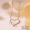 Wholesale 304 Stainless Steel Plastic Heart Shape Ion Plating (IP) Acrylic 18K Gold Plated Elegant Sweet Waterproof Non Tarnish Inlay White Gold Black Earrings Necklace Jewelry Set