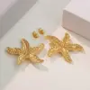 1 Pair Beach Simple Style Classic Style Starfish Shell 304 Stainless Steel Imitation Gold Electroplating Ear Studs
