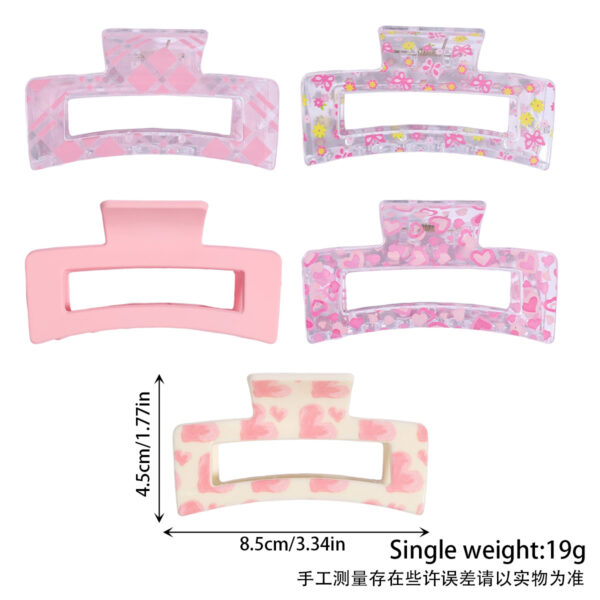 Wholesale Heart Print Summer Heat Square Hair Shark Clip