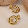 1 Pair Elegant Streetwear Circle 304 Stainless Steel Imitation Gold Electroplating Ear Studs