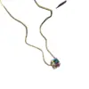 Wholesale Fashion Geometric Plating Glass Titanium Steel Necklace