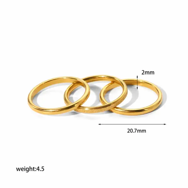 Wholesale PVD Coated Real Gold Plated 18K Gold Circle 304 Stainless Steel Basic Simple Style Waterproof Non Tarnish Rings