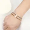 Wholesale Elegant Round Stainless Steel Freshwater Pearl Plating Gold Plated Bracelets