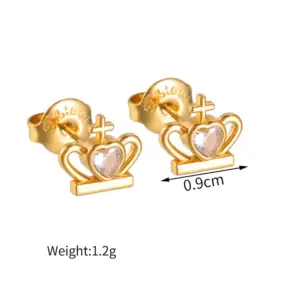 Big Crown Stud Earrings 925