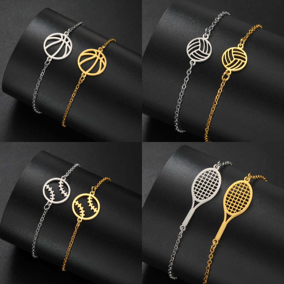 Wholesale Europe and the United States hot selling factory direct wholesale sply ladies jewelry double hole volleyball basketball pendant stainless st