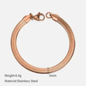 Rose Gold-5mm / 16.5cm