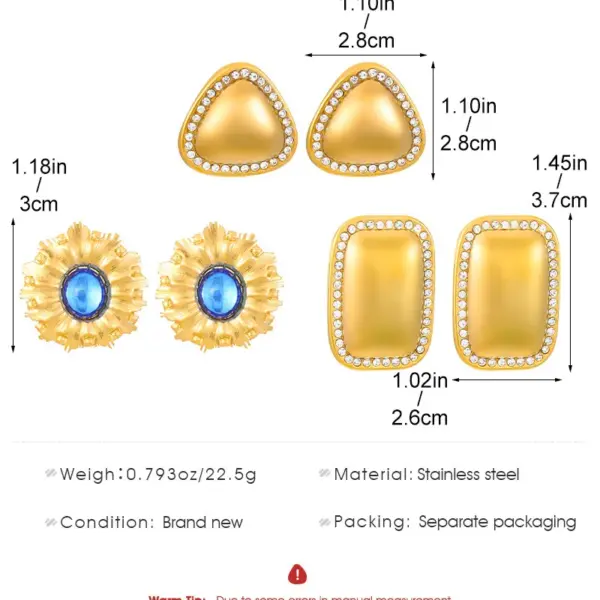 oly-f78ff7d7a80896894bd0d3037ce6e98c Wholesale 1 Pair Casual Simple Style Streetwear Geometric Plating 304 Stainless Steel op Earrings