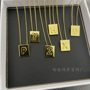 Wholesale CELI Arc de Triomphe small square 26 letter necklace family name square brand European and American pendant light luxury niche design