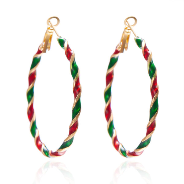 Wholesale Christmas Colorful Spiral Geometric Earrings