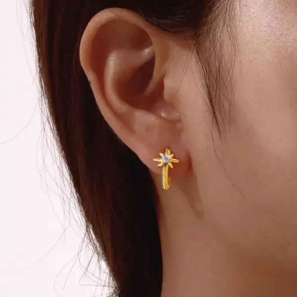 Wholesale 1 Pair Vacation Simple Style Heart Shape Inlay 304 Stainless Steel Zircon Earrings