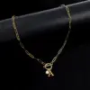 Wholesale 201 Stainless Steel Artificial Pearl Letter Electroplated Stone-Free 18K Real Gold Plated Casual Classic Style Waterproof Non Tarnish Gold Pendant Necklace