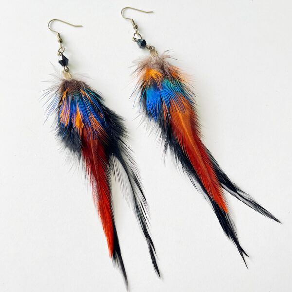 Wholesale Ethnic style feather crystal bead exotic earrings