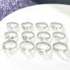 Wholesale Cross-border evergreen Simple twelve constellation ring three-dimensional love tail ring opening adjustable ring factory straight hair
