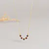 Wholesale Jewelry Vintage Style Round 304 Stainless Steel Titanium Steel Artificial Gemstones 18K Gold Plated Beaded Necklace