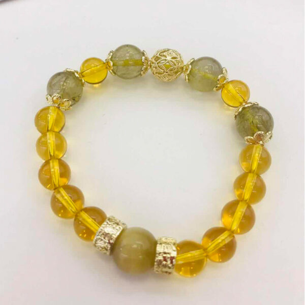 Wholesale vintage blonde yellow crystal high-grade retro natural crystal bracelet female minority design gift