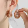 304 Stainless Steel Solid Color PVD Coated 18K Real Gold Plated Basic Waterproof Non Tarnish Ear Studs