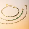 304 Stainless Steel Geometric PVD Coated Zircon Real Gold Plated Basic Modern Style Classic Style Waterproof Non Tarnish Inlay Bracelets