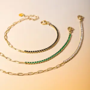 304 Stainless Steel Geometric PVD Coated Zircon Real Gold Plated Basic Modern Style Classic Style Waterproof Non Tarnish Inlay Bracelets