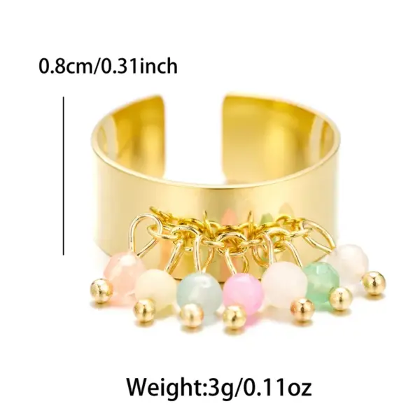 Wholesale Jewelry Sweet Artistic Round 304 Stainless Steel Freshwater Pearl Plating Inlay Open Rings