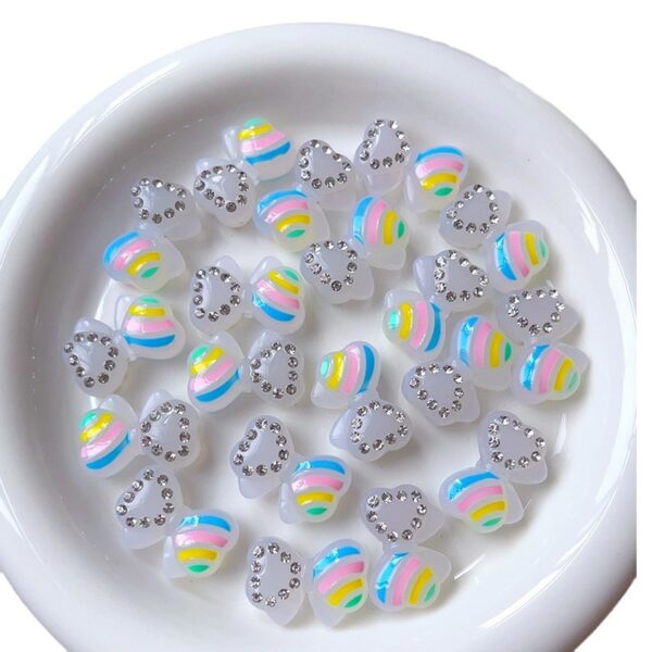 Wholesale Glow-in-the-dark rainbow bow straight beaded necklace