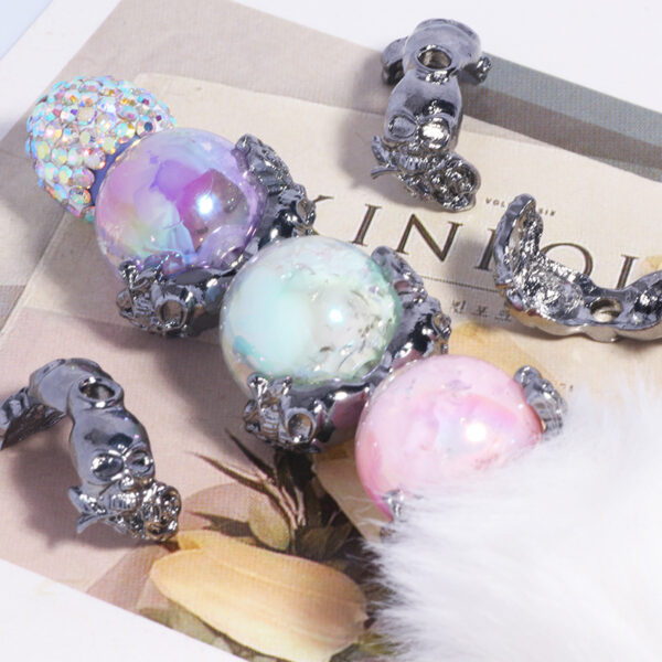Wholesale Skull flower holder DIY spacer beads