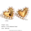 PVD Coated Real Gold Plated 18K Gold Heart Shape 304 Stainless Steel Simple Style Classic Style Waterproof Non Tarnish Ear Studs