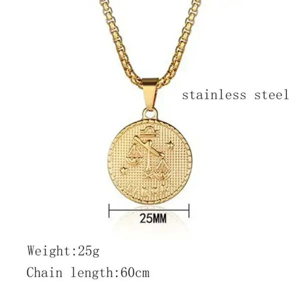 Wholesale Jewelry Fashion Constellation 304 Stainless Steel 18K Gold Plated Gold Plated Stainless Steel Necklaces