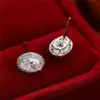Wholesale Simple Pigeon Egg Diamond Zircon Oval Copper Earrings Female Ear Jewelry